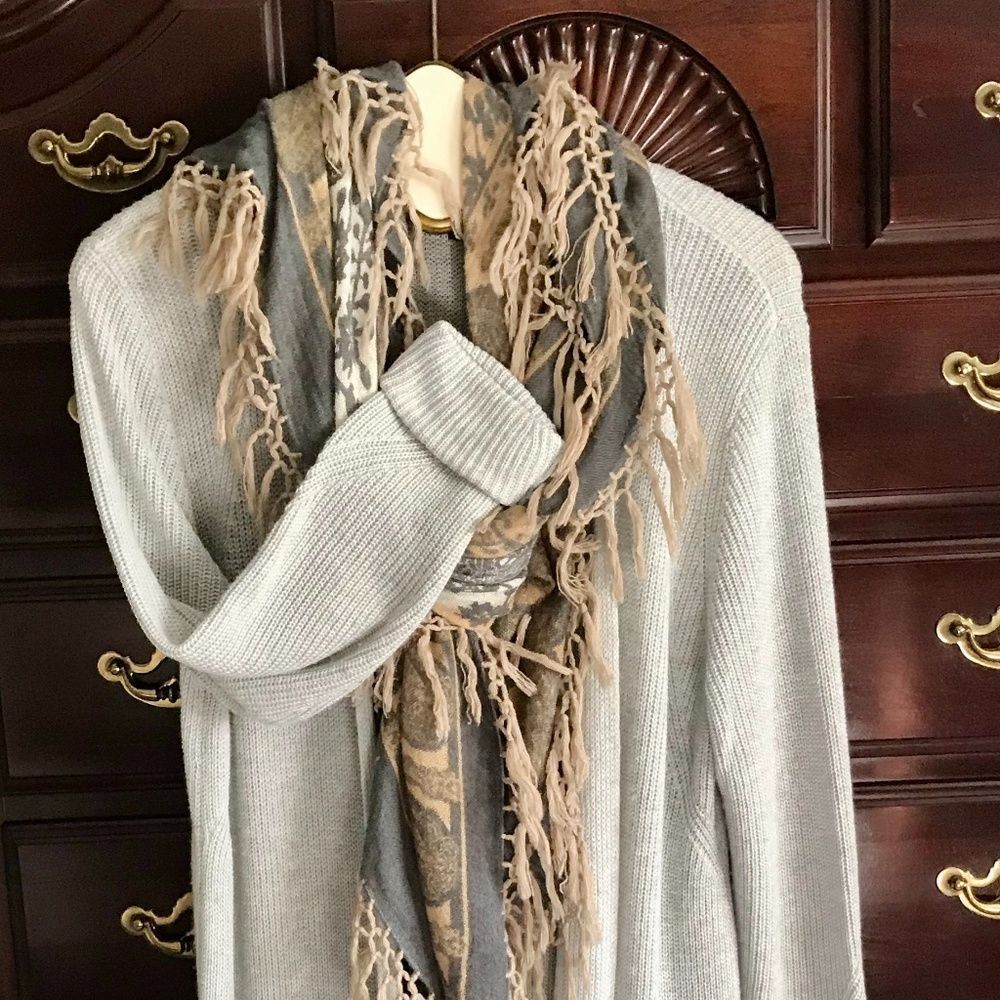 Halogen Grey Sweater, Long Sweater Coat, XL, Casual and Versatile
